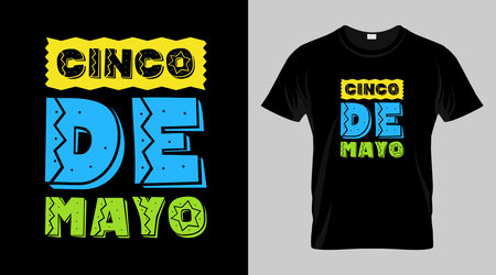 Cinco de mayo festival t-shirt design, mexican festival vector t-shirt designのイラスト素材