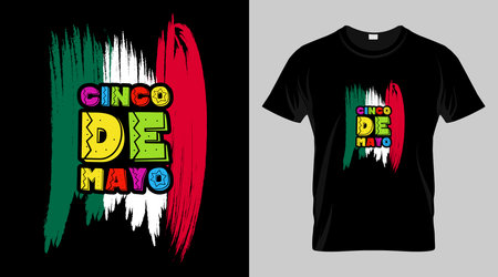 Cinco de mayo festival t-shirt design, mexican festival vector t-shirt designのイラスト素材