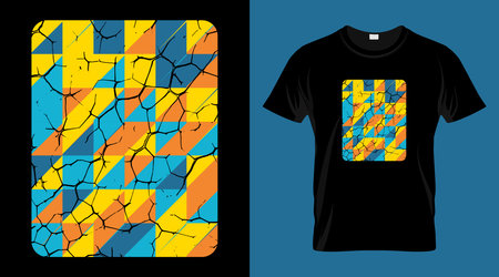 Abstract colorful vector trendy t-shirt design templateのイラスト素材