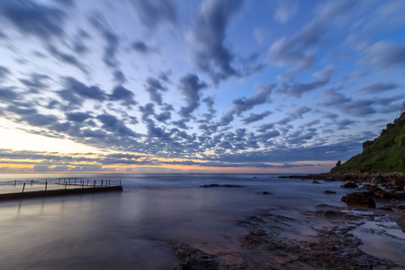 Newport beach at sunrise, NSW, Australiaの写真素材