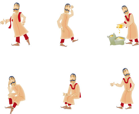 illustration of a hindu man in a saree - vectorの写真素材