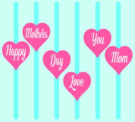 Happy mothers day.gift for mom.vector.illustration.gift card.background i love you mom.のイラスト素材