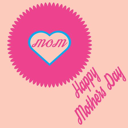 Happy mothers day. vector, gift card for mom. illustration. celebration with mom.pink heart. Backgroundのイラスト素材
