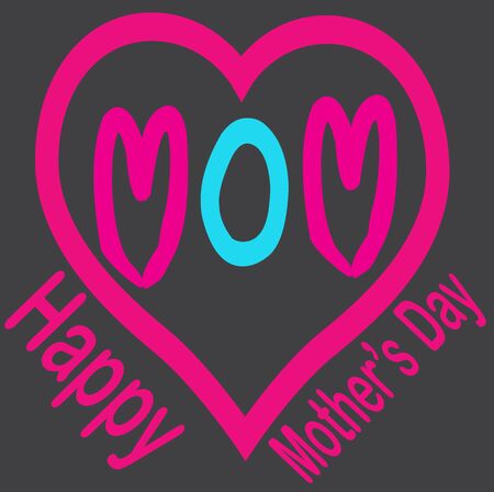Happy Mothers Day. vector.illustration.gift card.mom day .pink vector.pink text. Background.のイラスト素材