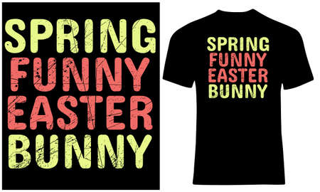 Spring funny Easter bunny cool t shirt design.のイラスト素材