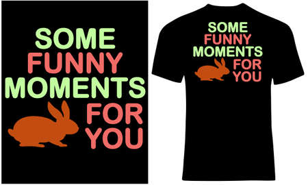Funny moments with bunny. Silhouette hare t shirt design for rabbit lovers.のイラスト素材