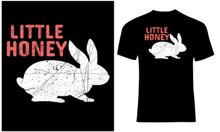 Little honey bunny. silhouette hare t shirt design for rabbit lovers.のイラスト素材