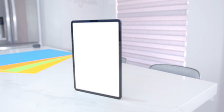 Tablet with blank screen template blank screen