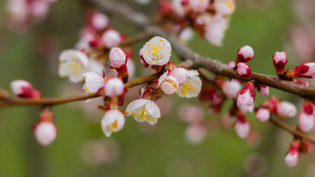 Apricots in Bloom Spring background Beautiful nature scene