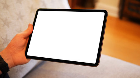 using digital touchscreen tablet with stylus pen and smart keyboard
