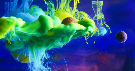 Motion Color drop in water,Ink swirling in ,Colorful ink abstraction