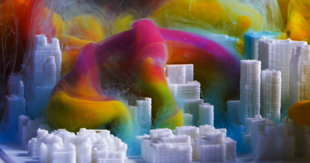 Motion Color drop in water,Ink swirling in ,Colorful ink abstraction