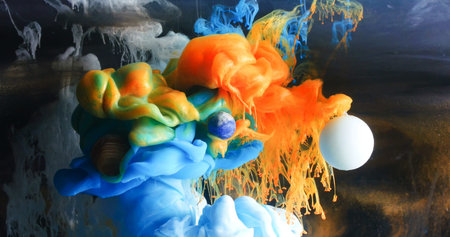 Motion Color drop in water,Ink swirling in ,Colorful ink abstraction