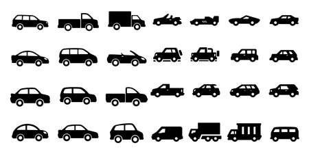 car icon vector sign isolated on white backgroundのイラスト素材