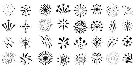 firework icon set of design illustration vector white backgroundのイラスト素材