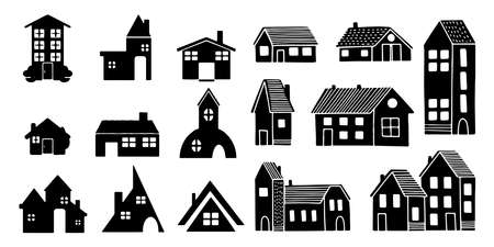 house icon set Vector illustration white backgroundのイラスト素材