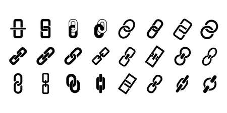 icons of link vector set illustration on white backgroundのイラスト素材