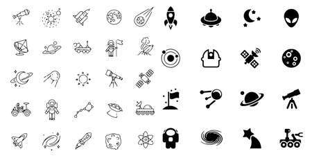 Space symbol collection Icon vectorのイラスト素材