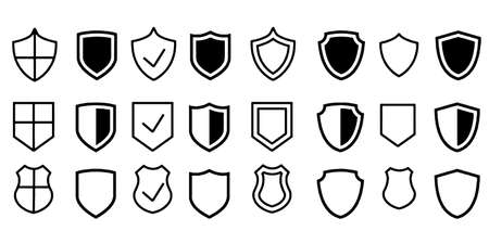 Shield icons Set of Vector illustrationのイラスト素材