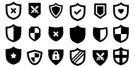Shield icons Set of Vector illustrationのイラスト素材