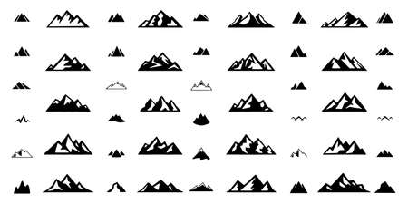 mountains icon set Vector illustrationのイラスト素材
