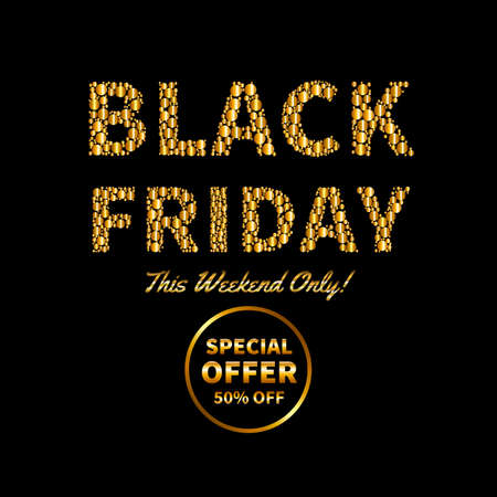 Vector illustration of Black Friday sale text design templateのイラスト素材