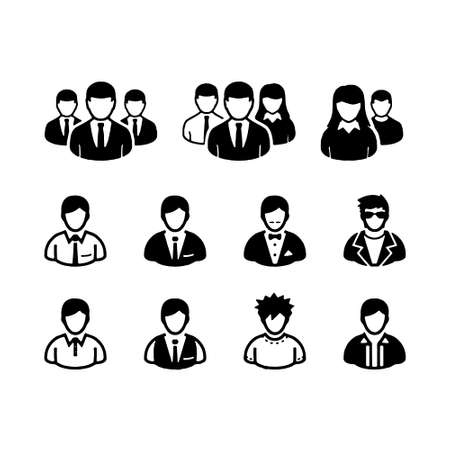 Simple Set of Business People Related Vector Line Icons. Contains such Icons as One-on-One Meeting, Workplace, Business Communicationのイラスト素材