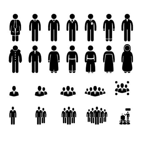 Simple Set of Business People Related Vector Line Icons. Contains such Icons as One-on-One Meeting, Workplace, Business Communicationのイラスト素材