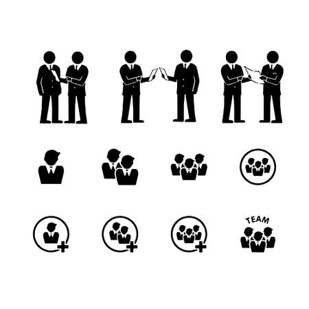 Simple Set of Business People Related Vector Line Icons. Contains such Icons as One-on-One Meeting, Workplace, Business Communicationのイラスト素材