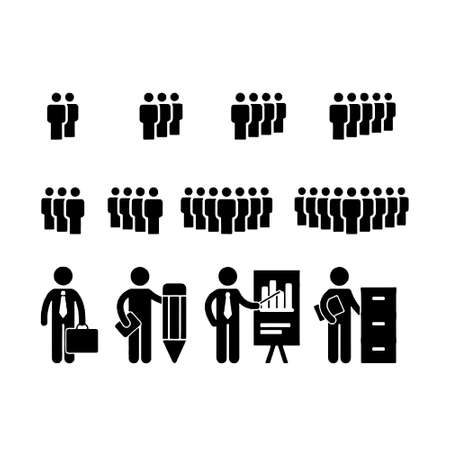 Simple Set of Business People Related Vector Line Icons. Contains such Icons as One-on-One Meeting, Workplace, Business Communicationのイラスト素材