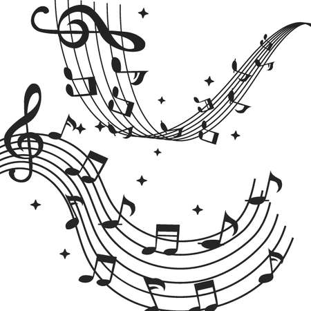 Music notes musical notes White background - Vector illustratorのイラスト素材