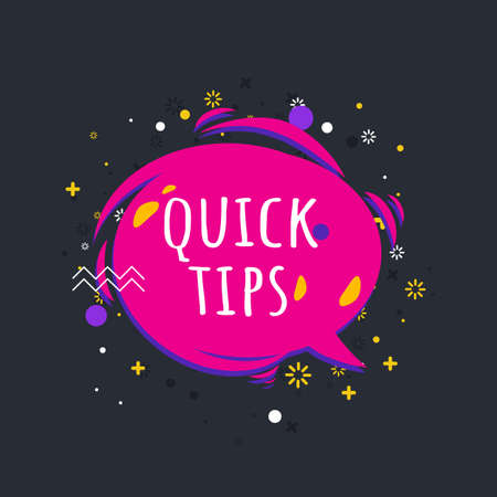 Quick Tips sign over watercolor art brush stroke paint Vectorのイラスト素材