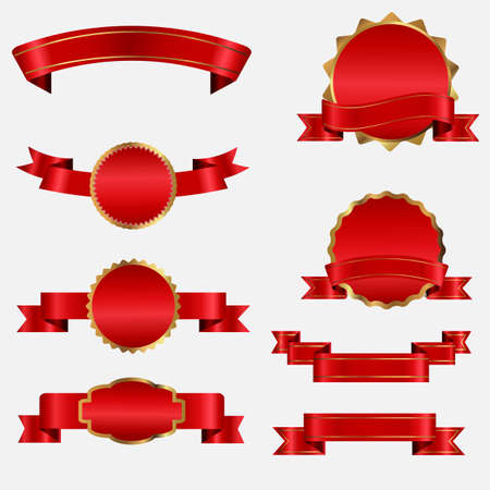 Collection of ribbons on white background vector illustrationのイラスト素材