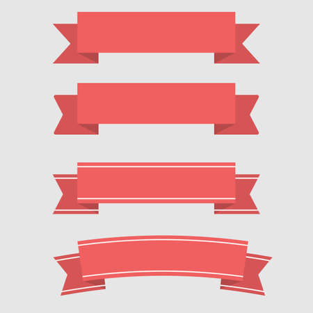 Collection of ribbons on white background vector illustrationのイラスト素材