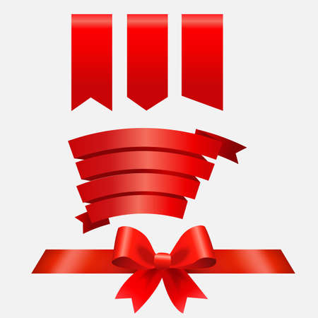 Collection of ribbons on white background vector illustrationのイラスト素材