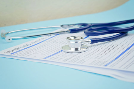Health insurance form with stethoscope Medical Form