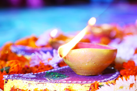 Beautiful diwali diya Background for Indian festival diwali celebration