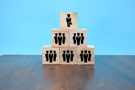 organization and team structure symbolized with cubes