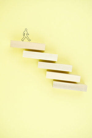 Wooden pegs forming a stairway