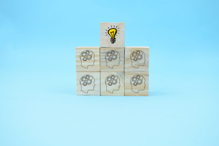 Teamwork Business concept growth success process wood block