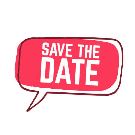 Save the date Set of speech bubble icons Vector illustrations on white backgroundのイラスト素材