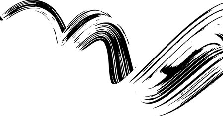 Vector brush sroke texture. Distressed uneven grunge background. Abstract distressed vector illustration. Overlay over any design to create interesting effect and depth. Black isolated on whiteのイラスト素材