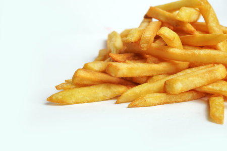 potato french fries on white isolated background hd