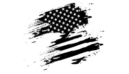 USA Flag Distressed American flag with splash elements flag of America patriot military flagのイラスト素材