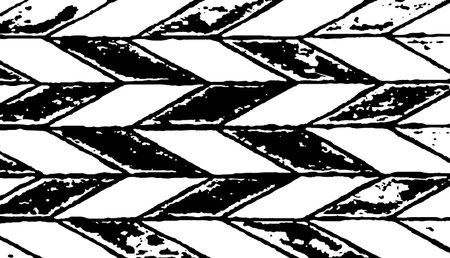 Rough texture. Worn down wallpaper pattern design. Broken plaster grunge damask effect. Distressed overlay texture Vector illustrationのイラスト素材