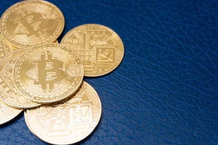 Bitcoin BTC Cryptocurrency Coins. Stock Market Conceptの写真素材