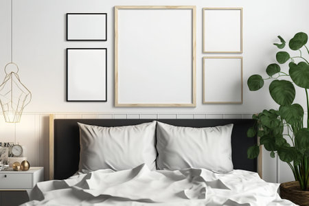 bedroom frame mockup, gallery frame mockupの素材