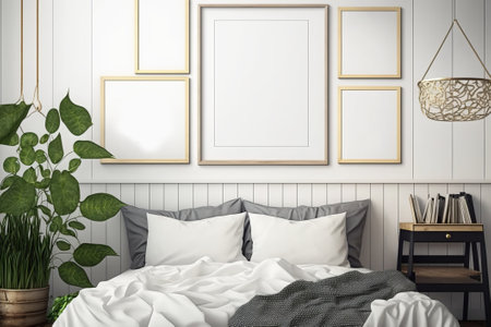 bedroom frame mockup, gallery frame mockupの素材