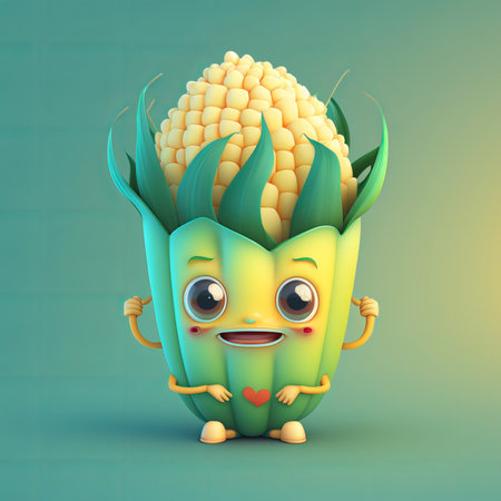 cute Cartoon Corn Characterの素材