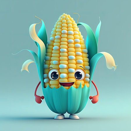 cute Cartoon Corn Characterの素材